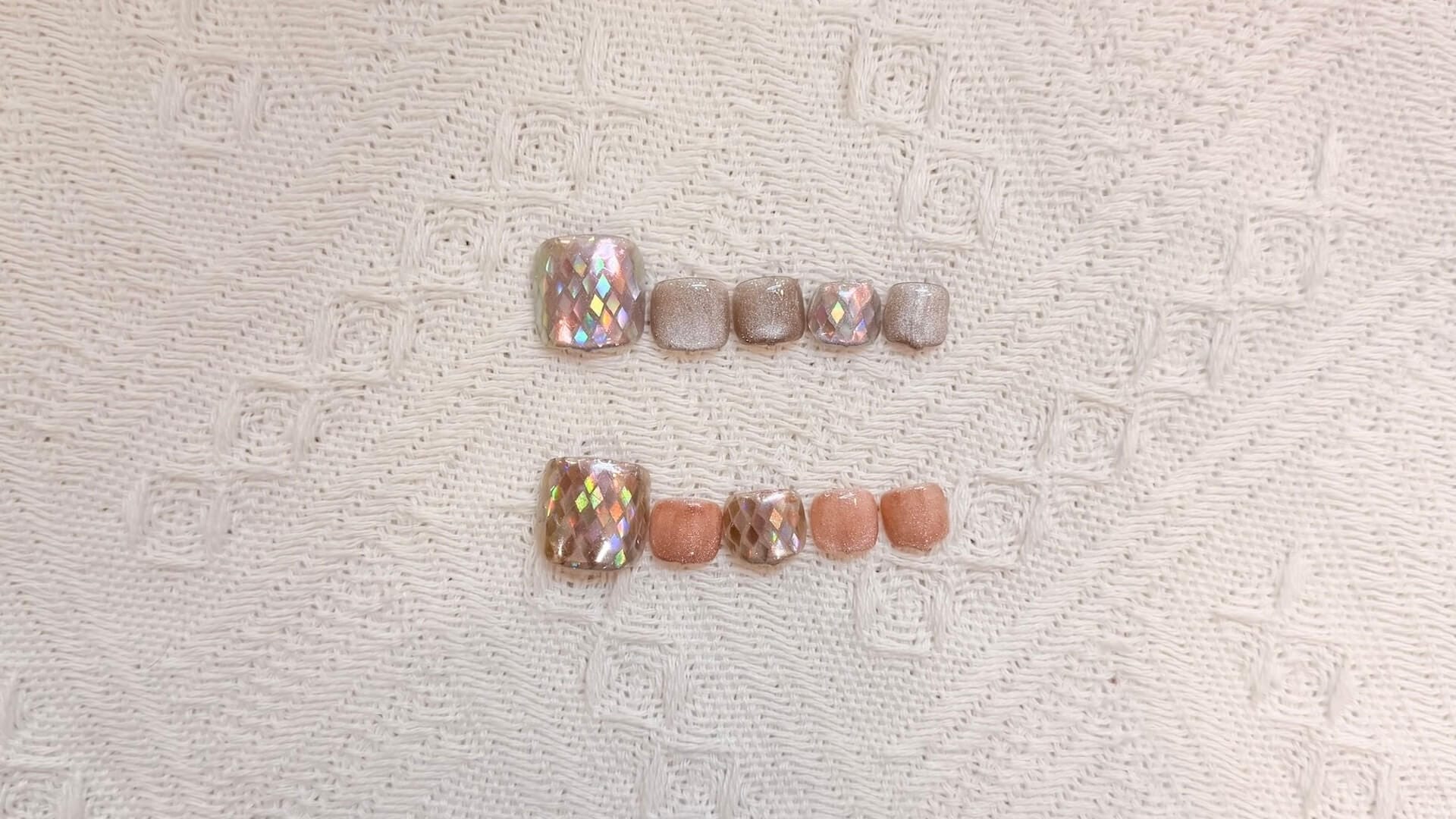 Pedi Diamond Hologram Nails